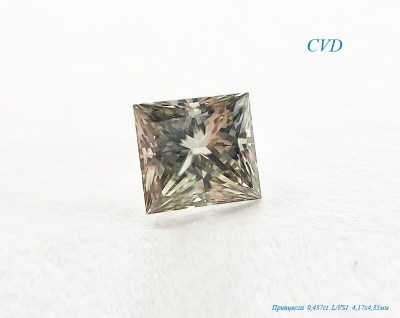Синтетический CVD бриллиант 0,437ct, Princess (принцесса), L/VS1