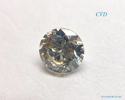 Бриллиант CVD (КР57 - 0,5ct K/SI3, 5,02мм)