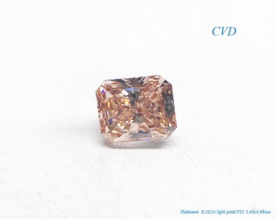 Синтетический CVD бриллиант 0,263ct, Радиант, Light Pink/VS1