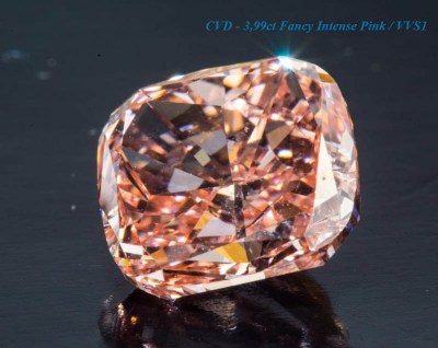 CVD бриллиант 3,99ct  Fancy Intense Pink / VVS1