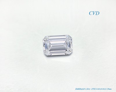 Синтетический CVD бриллиант 1,02ct, Emerald (изумруд), J/VS2